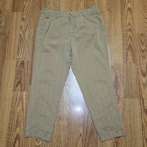 Anthropologie Womens Light Brown Tan Lyocell Cotton Trouser Pants